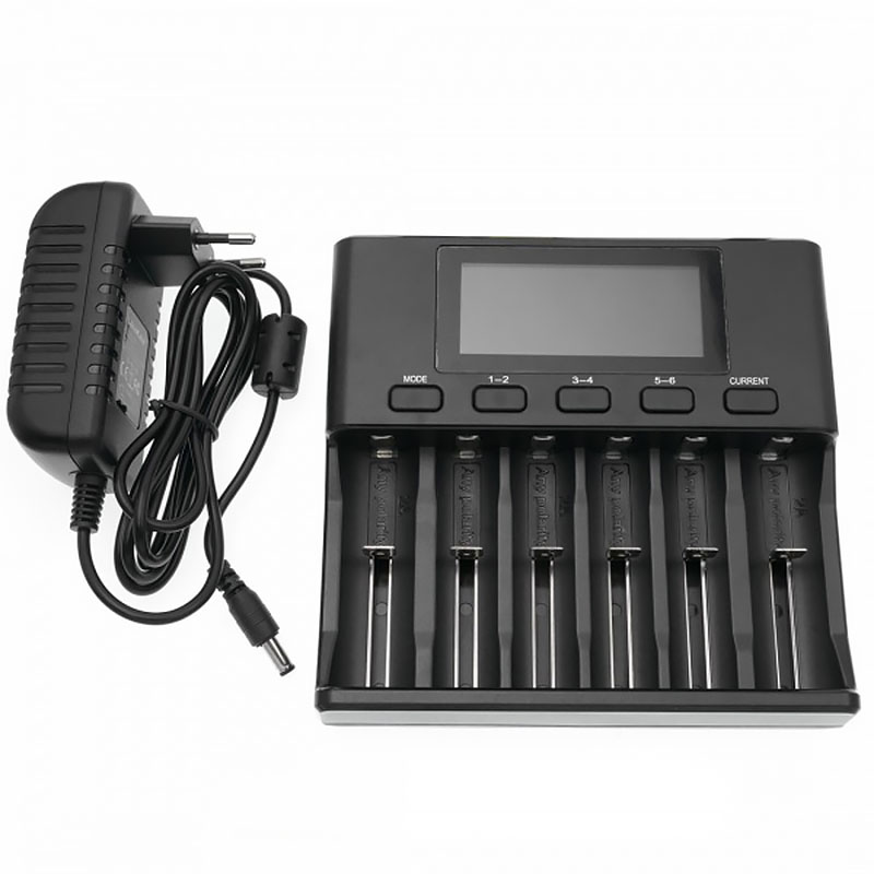 Зарядний пристрій LiitoKala Lii-S6, 6x(Lion/LiFePO4/NiMH/NiCd), Auto Polarity, Display+CAR charger
