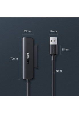 Перехідник USB 3.0 Type-A --> SATA III (F), CM321 UGREEN чорний