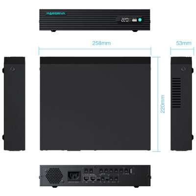 ДБЖ Marsriva DC UPS KP9 240VAC 11xDC+PoE24V1A+USB,2x48V2.A,1x912V3A,7x12V5A,1x5V2A  100W 24000mAh