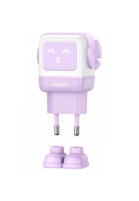 Зарядний пристрій 3xUSB 65W (2xUSB-C+USB-A) Gan Robot tech Fast Charger Фіолетовий CD361 Ugreen
