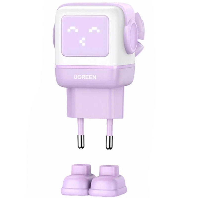 Зарядний пристрій 3xUSB 65W (2xUSB-C+USB-A) Gan Robot tech Fast Charger Фіолетовий CD361 Ugreen