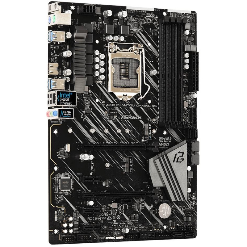 Материнська плата ASRock Z390 PHANTOM GAMING 4S/REF (1151/Z390, 4*DDR4,2xPCIex16, 6xSATAІІІ, RAID, 2xM.2, GLan, 8ch, ATX)
