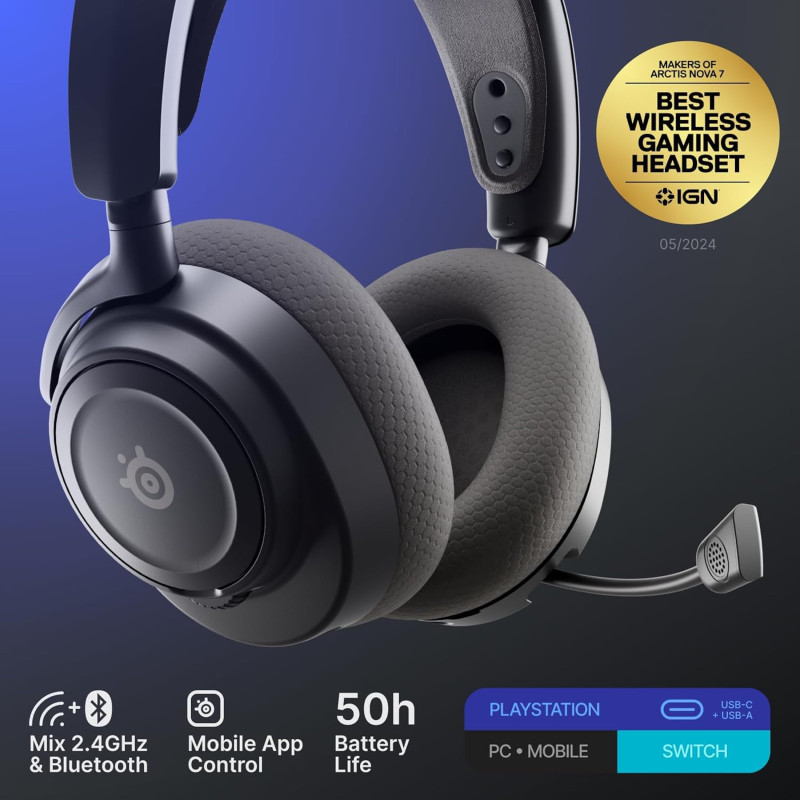 Ігрова гарнітура SteelSeries Arctis Nova 7P Gen 2 Wireless Black PC/PS/SW/MAC/MOB