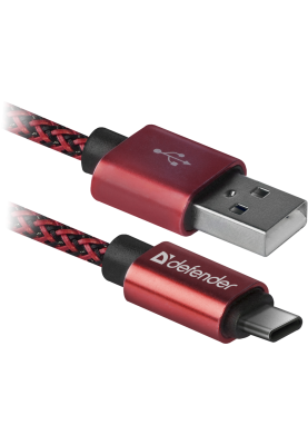 Кабель USB AM-Type-C M, 1.0 м, червоний, 09-03T PRO Defender
