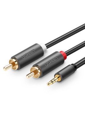 Кабель AUX 3.5мм TRS-RCAx2 M/M 5.0м UGREEN AV102 Чорний
