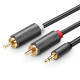 Кабель AUX 3.5мм TRS-RCAx2 M/M 5.0м UGREEN AV102 Чорний