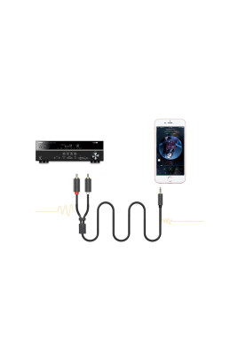 Кабель AUX 3.5мм TRS-RCAx2 M/M 5.0м UGREEN AV102 Чорний