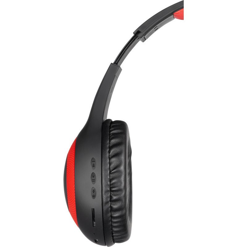 Навушники з мікрофоном Defender FreeMotion B575 Bluetooth, чорно-червоні