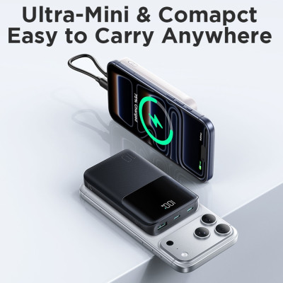 УМБ Joyroom 10000mAh 22,5W PD,QC3.0, 2xUSB-A, USB-C In/Out, Micro USB in, Black УМБ Joyroom 10000mAh 22,5W PD,QC3.0, 2xUSB-A, USB-C In/Out, Micro USB in, Black