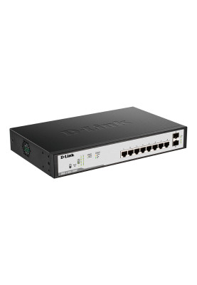 Комутатор D-Link DGS-1100-10MP (8-port 10/100/1000Base-T + 2-port  1000Base-X SFP) EasySmart