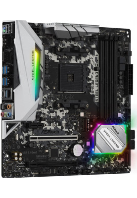 ASRock B450M STEEL LEGEND/REF (AM4/B450, 4*DDR4, 2xPCIex16, DP, HDMI, 4xSATAІІІ, 2xM.2, GLan, 8ch,