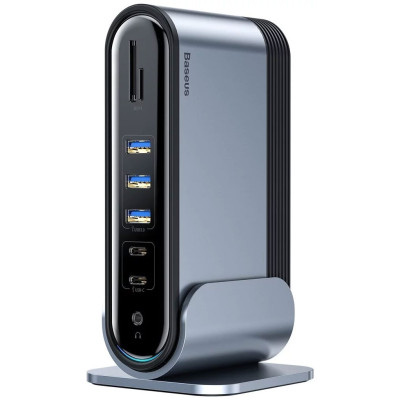Док-станція USB3.2 Type-C-->1xHDMI/VGA/4xUSB-C/5xUSB/RJ45/SD/TRRS 3.5mm/PD 100W + БЖ 16 in 1 Baseus