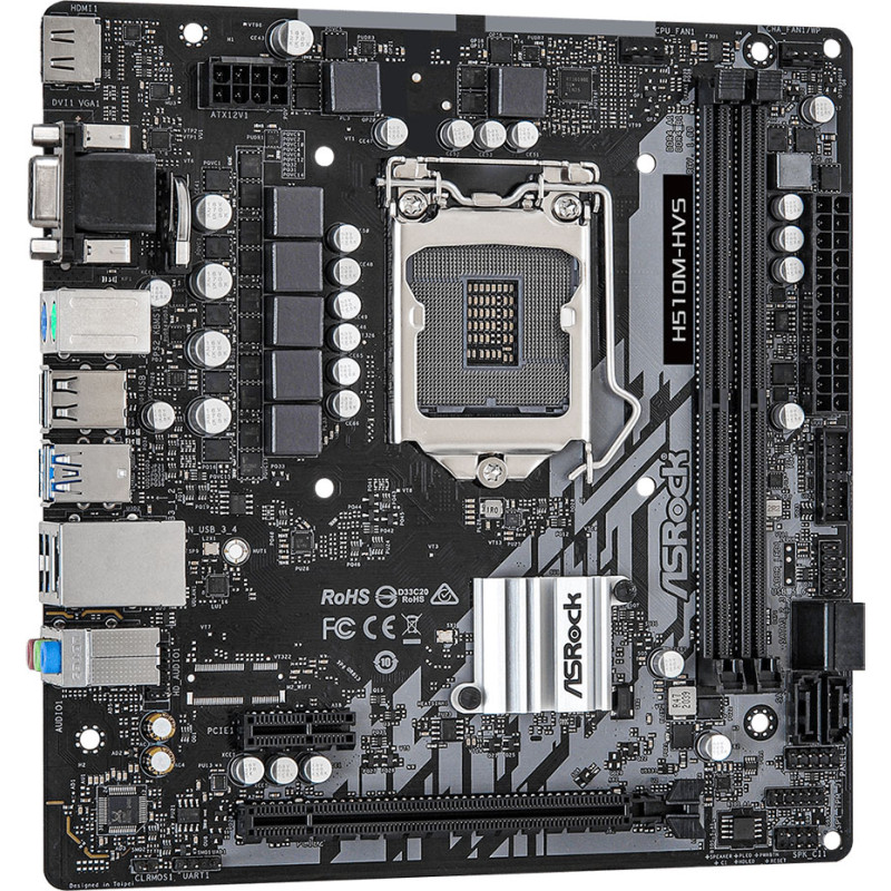 ASRock H510M-HVS (1200/H510, 2*DDR4, 1xPCIex16, HDMI/VGA, 4xSATAІІІ, GLan, 7.1ch, mATX)