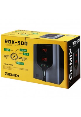 Стабілізатор напруги Gemix RDX-500, 500ВА/350Вт, Релейний