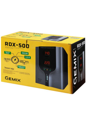 Стабілізатор напруги Gemix RDX-500, 500ВА/350Вт, Релейний