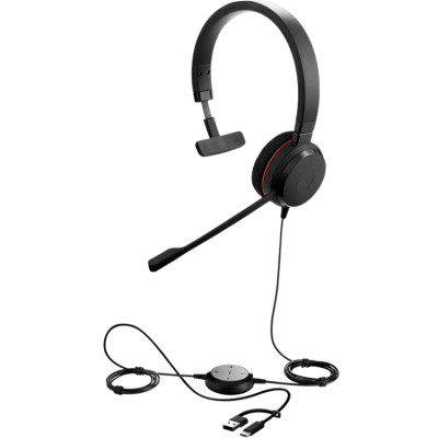 Гарнітура Jabra EVOLVE 20 MS Mono + USB C/A adapter