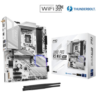 AsRock Z890 PRO RS WIFI WHITE (1851/Z890, 4*DDR5, PCIex16, HDMI/DP/TB4, 4xSATA, 4xM.2, 2.5Glan, 7.1c AsRock Z890 PRO RS WIFI WHITE (1851/Z890, 4*DDR5, PCIex16, HDMI/DP/TB4, 4xSATA, 4xM.2, 2.5Glan, 7.1c