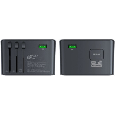 Зарядний пристрій 5xUSB 75W (3xUSB-C+2xUSB-A) Gan Z1 Fast Charger Acefast