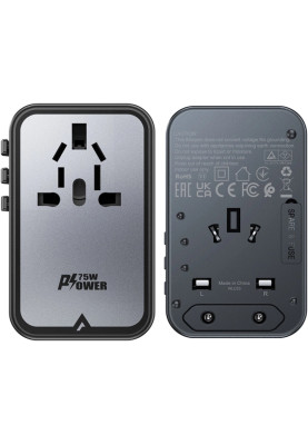 Зарядний пристрій 5xUSB 75W (3xUSB-C + 2xUSB-A) Gan Z1 Fast Charger Acefast