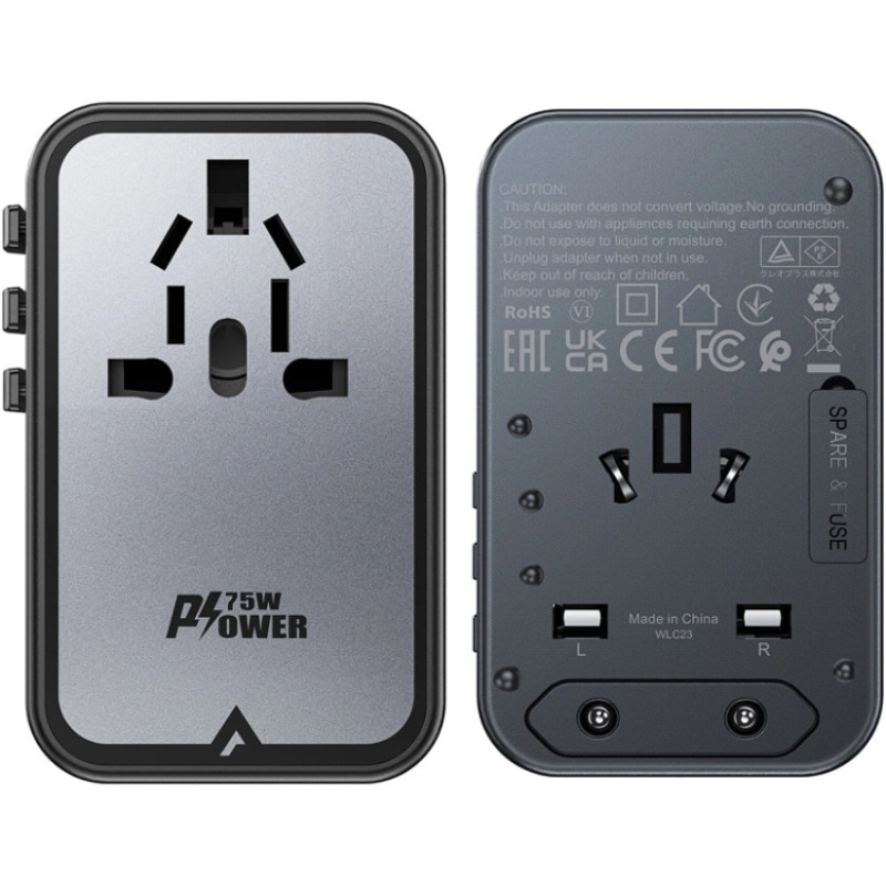 Зарядний пристрій 5xUSB 75W (3xUSB-C + 2xUSB-A) Gan Z1 Fast Charger Acefast