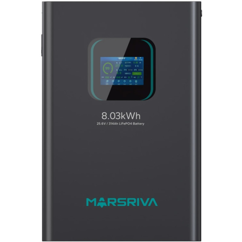 Акумуляторна батарея Marsriva LiFePO4, 25.6V/314Ah, 8.03kWh, Підлогове або настінне