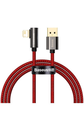 Кабель USB AM-Lightning M, 1 м, 2.4A, 90° Червоний, Legend Series Elbow CACS Baseus