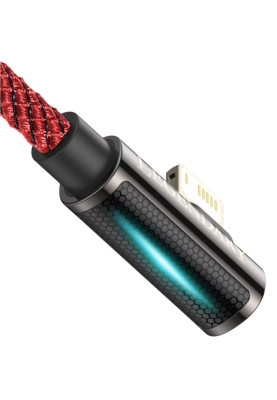 Кабель USB AM-Lightning M, 1 м, 2.4A, 90° Червоний, Legend Series Elbow CACS Baseus