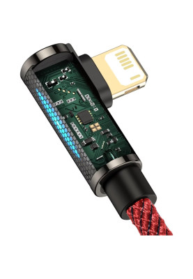 Кабель USB AM-Lightning M, 1 м, 2.4A, 90° Червоний, Legend Series Elbow CACS Baseus