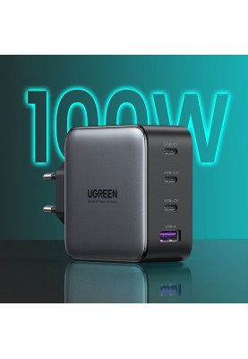 Зарядний пристрій 4xUSB 100W (3xUSB-C+USB-A) Gan Tech Fast GAN Charger чорний CD226 Ugreen