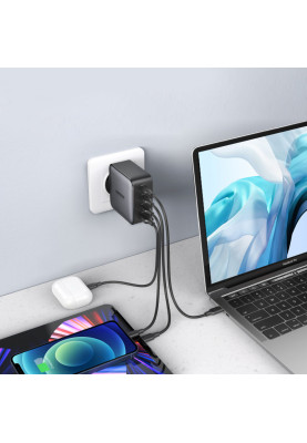Зарядний пристрій 4xUSB 100W (3xUSB-C+USB-A) Gan Tech Fast GAN Charger чорний CD226 Ugreen