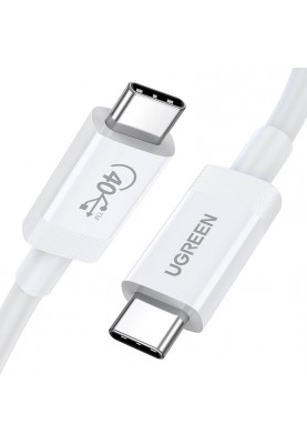 Кабель USB 4.0 Type-C M-M, 0,8 м, (20V/5A), (100W) 40Gbps 8K@60Hz US506 Ugreen Білий