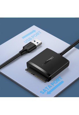 Перехідник USB 3.0 Type-А --> SATA III (F), чорний,CM257 UGREEN