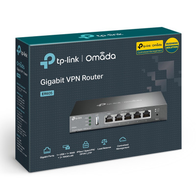 Мультисервісний маршрутизатор TP-LINK ER605 1xGE LAN 1xGE WAN 3xGE LAN VPN Omada