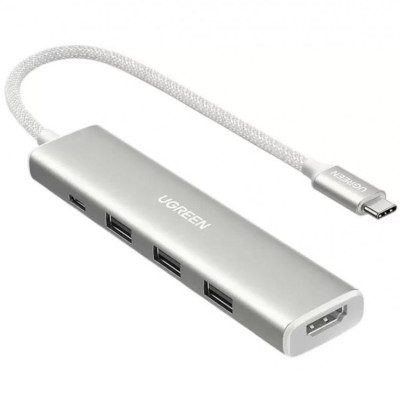 Док-станція USB3.0 Type-C --> HDMI/3xUSB3.0/Type-C/PD 100W CM478 5in1, creamy white Ugreen