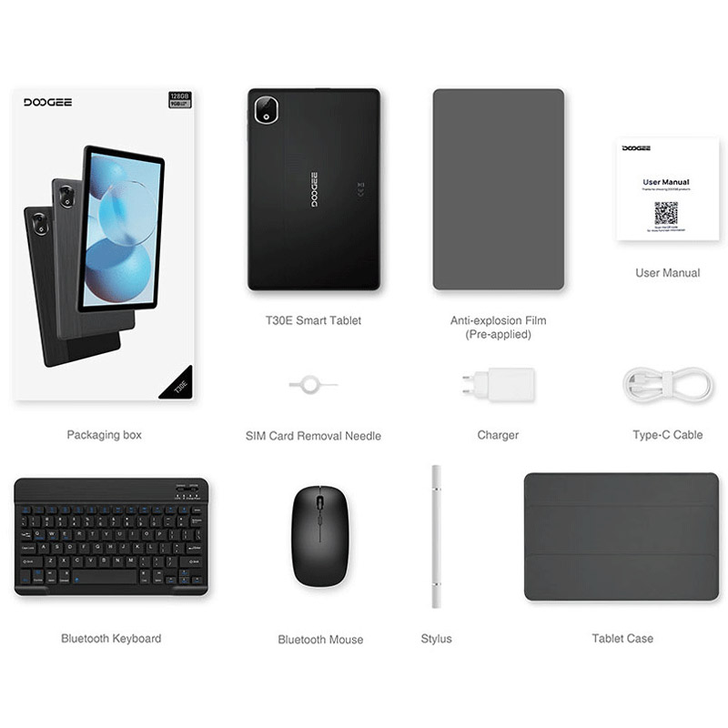 Планшет Doogee T30E-A 11" HD /4GB/128GB/ T606 8000mAh/ 13+5Мп / LTE / Keyboard+Mouse /Metal Grey
