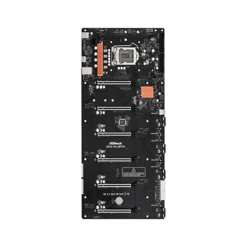 Материнська плата ASRock H510 Pro BTC+ (1200/H510, DDR4, 6xPCIex16, HDMI, 1xSATAІІІ, M.2, GLan, 501мм*224мм)