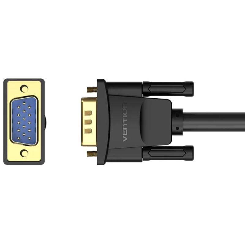 Кабель VGA 15M-15M, 20.0 м, з ферритами, чорний Vention
