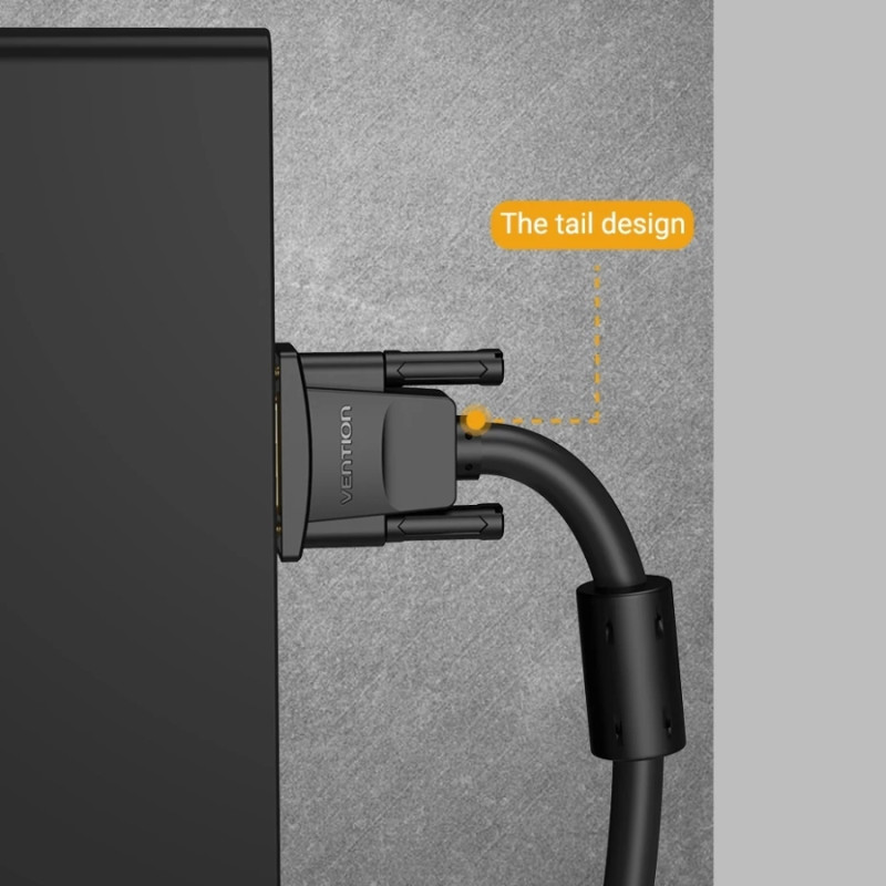 Кабель VGA 15M-15M, 20.0 м, з ферритами, чорний Vention