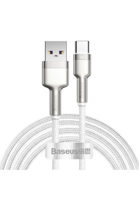 Кабель USB3.1 AM-Type-C M, 2.0 м, 6.0A, (66W) Cafule Series Metal Data Cable Білий, CAKF Baseus