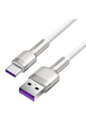 Кабель USB3.1 AM-Type-C M, 2.0 м, 6.0A, (66W) Cafule Series Metal Data Cable Білий, CAKF Baseus