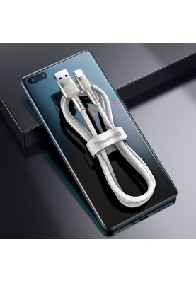 Кабель USB3.1 AM-Type-C M, 2.0 м, 6.0A, (66W) Cafule Series Metal Data Cable Білий, CAKF Baseus