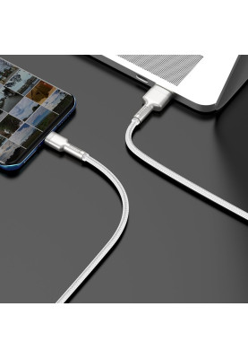 Кабель USB3.1 AM-Type-C M, 2.0 м, 6.0A, (66W) Cafule Series Metal Data Cable Білий, CAKF Baseus