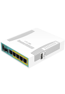 Маршрутизатор Mikrotik RB960PGS hEX PoE with 800MHz CPU, 128MB RAM, 5x Gigabit LAN (four with PoE ou