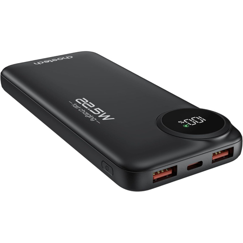 УМБ Choetech 10000mAh 22,5W PD  2xUSB-A, USB-C чорна