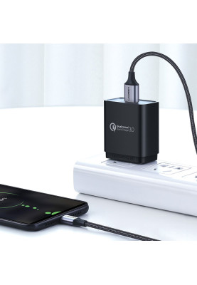 Кабель USB 2.0 AM-MicroUSB M, 2 м, 3.0A, (18W) Nickel Plating Чорний, US290 UGREEN
