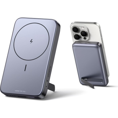 УМБ Ugreen Magnetic Wireless 10000 mAh 20W PD3.0/QC3.0 USB-A, USB-C In/Out (PB206) сірий