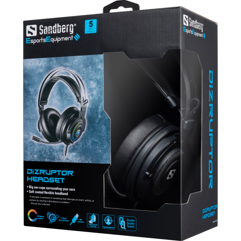 Ігрова гарнітура Sandberg Dizruptor Headset USB 7.1 RGB USB