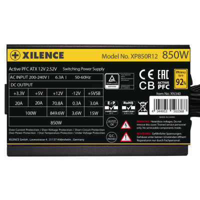 БЖ 850W Xilence XP850R12 Gaming Gold Series, 120mm, >90%, Retail Box