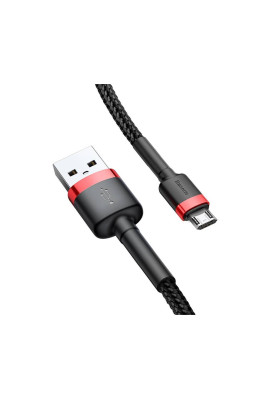 Кабель USB 2.0 AM-MicroUSB M, 2.0 м, 1.5A, чорний-червоний, (двосторонній) CAMKLF Baseus