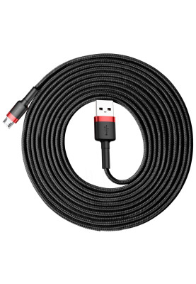 Кабель USB 2.0 AM-MicroUSB M, 2.0 м, 1.5A, чорний-червоний, (двосторонній) CAMKLF Baseus